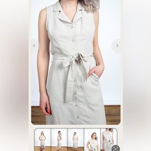 Eve Gravel Linen blend shirt dress